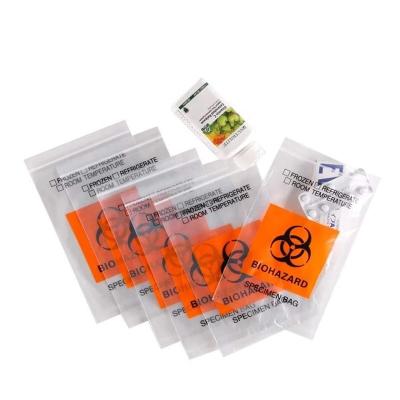 China Moisture Proof Medical Plastic LDPE Biohazard Specimen Ziplock Bag for sale