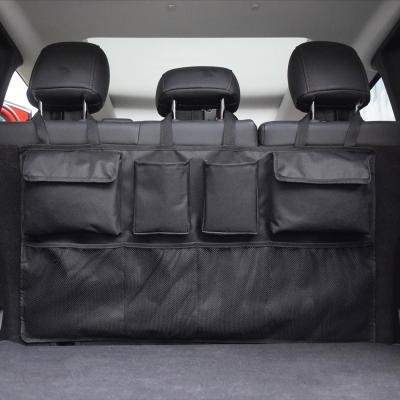 China 600D Oxford Heavy Duty Multi Pockets Backseat Car Trunk Storage Organizer For Hatchback Sedan SUV Sportback Coupe for sale