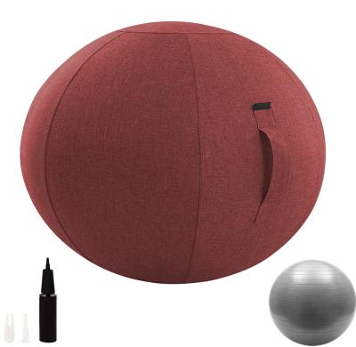 China For home/office/kids/home office 55cm 65cm 75cm custom gym pilates pvc color inflatable yoga/yoga ball with pump with cover sitting ball for sale