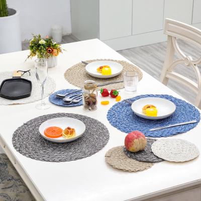 China European Style Luxury Cotton Dinner Table Mat Jute Braided Woven Woven Place Mats for sale