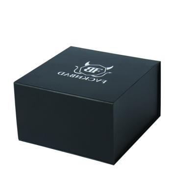 China Handmade Black Custom Logo Packaging Magnetic Lid Gift Box for sale