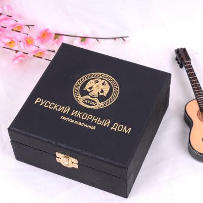 China Recyclable Luxury Gift Caviar Packaging Black Magnet Food Paper Box for sale