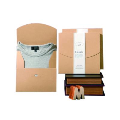 China Handmade Custom Kraft Paper Packaging T-Shirt Box With Sleeve for sale