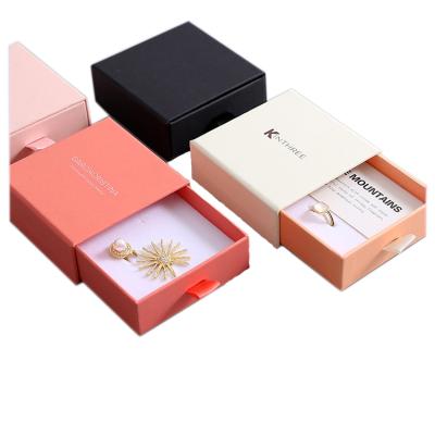 China Handmade Luxury Pink Drawer Jewelry Packaging Box With Logo for sale