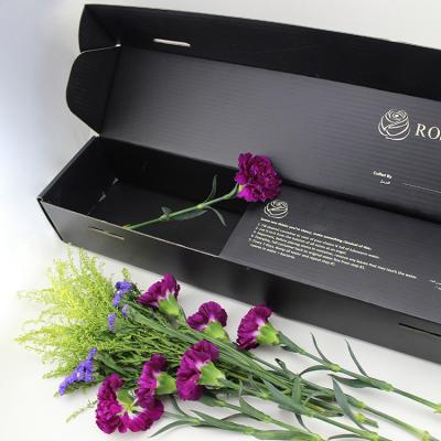 China Handmade Custom Black Corrugated Paper Box Packaging Flower for sale