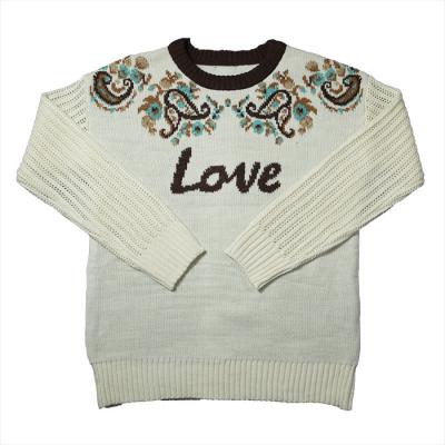 China Soft sweater masculino OEM and LOGO Custom Jacquard and hollowed out sleeves for girls for sale