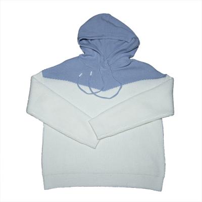 China 2021 Anti-wrinkle newcomers fashion use blue and white hooded women custom made premium sweater for sale