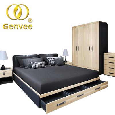 China WATER PROOF FACTORY PRICE MODERN MDF STORAGE BED FOR BEDROOM FURNITURE SET for sale