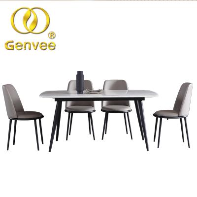 China modern design modern marble dining table with metal frame for sale