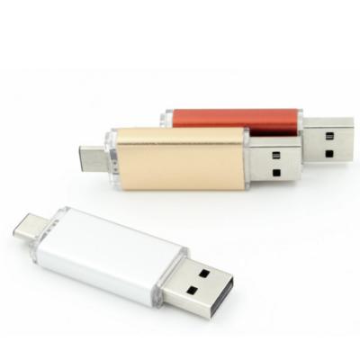 China Plastic colorful usb otg 2 in 1 OTG Usb flash drive 8gb 16gb 32gb with usb logo for type-c and laptop for sale