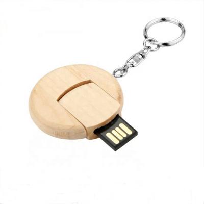 China Gift The Wedding Wooden Log USB With Keychain 4G 8G 16G USB Stick Round Shape Mini USB Flash Wooden Drive for sale