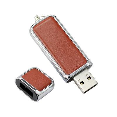 China Leather Factory Produce Leather Usb Pen Drive Customized Logo Metal And Leather Usb Flash Drive for sale