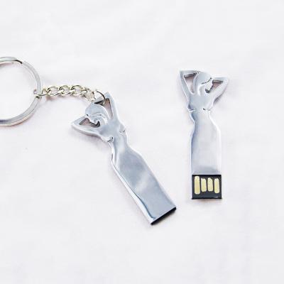 China Hot Metal USB Gift Design Girl Flash Metal Dancing Model Usb 2.0 Flash 3.0 Training USB Custom Order for sale