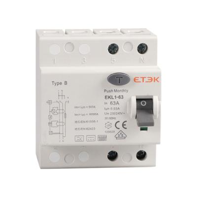 China ETEK EKL1-63 6KA 1P+N 16A 30mA RCCB Residual Switch With TUV CB Test Report CE Approval 6KA for sale