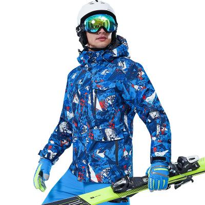 China Winter 2022 New Design 230T Breathable Print Ski Wear Thermal Waterproof For Men's Gym Wear Skiing Tech Wear Clothes Windproof Hoodie for sale