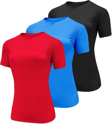 China Breathable Womens Blouses And Shirts Short Sleeve Shirts Workout Tank Top Women Running Sporty T Shirt Workout Tops for sale