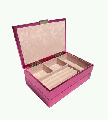 China Europe Pink Paste Foil With Double Luminous Light Storage Box Custom Jewelry Box for sale