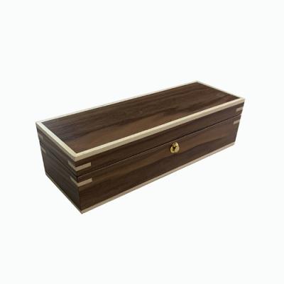 China Handmade Custom Logo Watch Box Wooden Best Selling Brown Luxury Solid Wood Watch Storage Box for sale