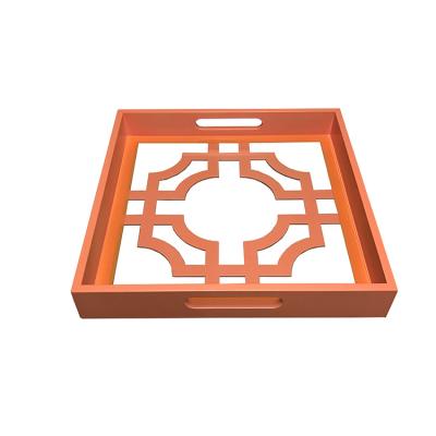 China Handmade Moisture Proof Dirt Resistant Erasable Orange Floral Tray With Anti-Slip Orange Floral Tray for sale