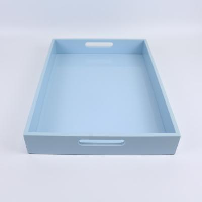 China Europe hotel rendering sweettray table top tray classic light blue wooden pallet tray for sale