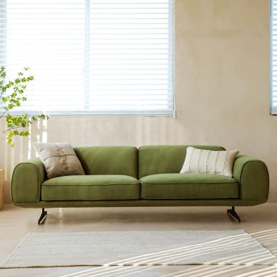 China VK-2250 Italy modern modern sofa green velvet sofa 2 cushion for 3 seaters sofa with metal leg frame for sale