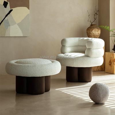 China VK-2236 Japanese Modern Living Room Sofa Chair Stool Set Japanese Lazy Life Relax Chair Luxury Chair With Stool for sale