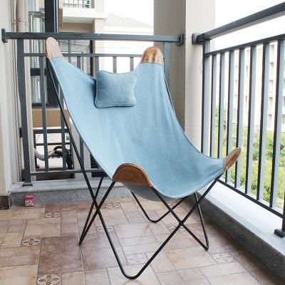 China Assemble Blue Balcony Chair Canvas 1013 Living Room Butterfly Hot Selling Comfortable Home Chair for sale