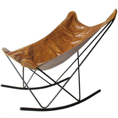 China Furniture VK-1014 Outdoor Hammock Chair Extended Genuine Leather Sling Butterfly Chair Indoor Lounge Chair for sale