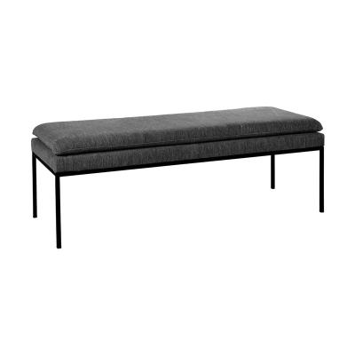 China European 2015B Antique Modern Bedroom Bench Indoor Ottoman End Bench Velvet Black Upholstered Bed Stool Bench for sale