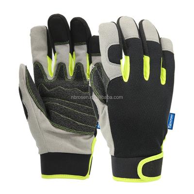 China Double-stitched Level 5 Microfiber Industrial Synthetic Leather Soft Breathable Cut Anti Vibration Hand Gloves for sale