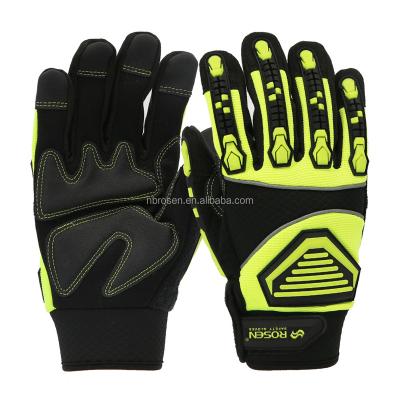 China HiVi Banding Tpr Synthetic Leather Anti-Collision Cut Resistant Anti-Collision Level 5 Rescue Oil Mining Safety Impact Proof Gloves for sale