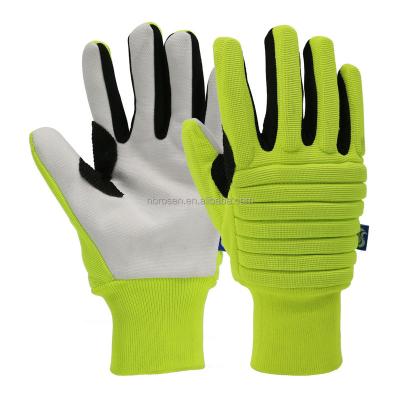 China High Anti-impact Blade Cut Heavy Duty Tpr Leather Mechanical Offshore Oil Gas Mechanical Offshore Anti Vibration Safety Gloves High Visibility Oil Gas Oilfield for sale