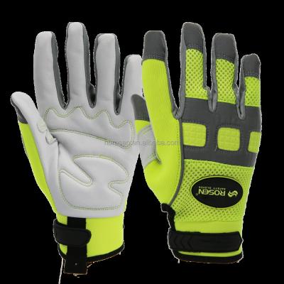 China Winter Anti Impact High Impact Visibility Cowhide Protective Reflective Pig Split Leather Industry Gloves For Mining Electrician Tunnel for sale