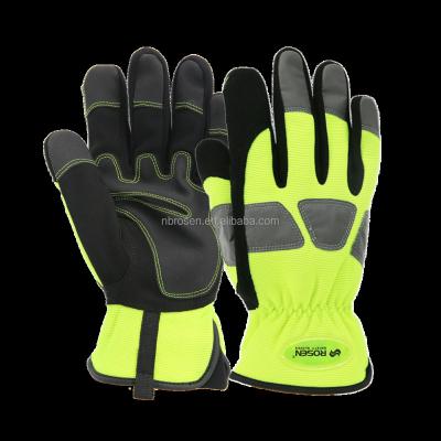 China Anti-Impact Hi-Viz Reflected In High Visibility Anti Current Vibration-Resistant Impact Mechanic Offshore Oil Gas Stretch Gloves for sale