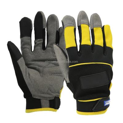 China Durable Builder Safety Work Gloves Duty Construction Protection Medium Microfiber Mechanic Soft Textile Mechanic Glove Ultralight Service for sale