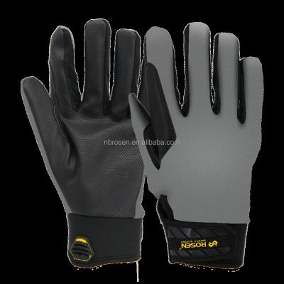 China Custom Gray Anti-Abrasion Impact Finger Screen Logo Padded Dot Palm Grip Soft Touch Construction Safety Work Gloves Double-Stitched Anti-Slip for sale