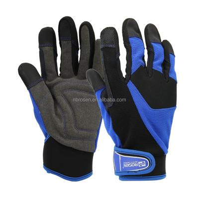 China Heavy Duty Synthetic Leather Cutting Assembly Construction Impact Gear For Mechanic Production Work Gloves for sale