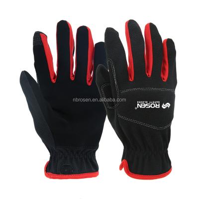 China Industrial Cheap Custom Mechanic Gardening Working Gloves Logo Synthetic Leather Microfiber Assembly Grip for sale