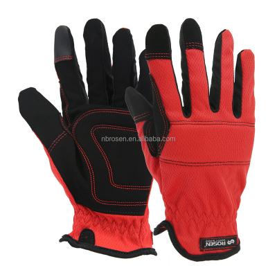 China Cheap Breathable Utility Goods Red Double-Stitched Home Double Stitching Synthetic Leather Ladies General Work Garden Gloves for sale