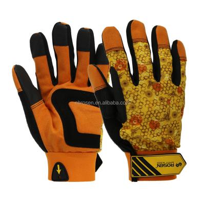 China Custom Logo Fingertip Touch Screen Double-stitched Cut Resistant Flower Pattern Microfiber Gardening Gloves for Snipping Trimming Inspection for sale