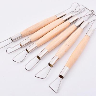 China Art Pottery Tool Modeling Ready to Board Wax 6pcs Double Sided Carving Polymer Clay Tools For Sculpture Ceramic Pottery for sale