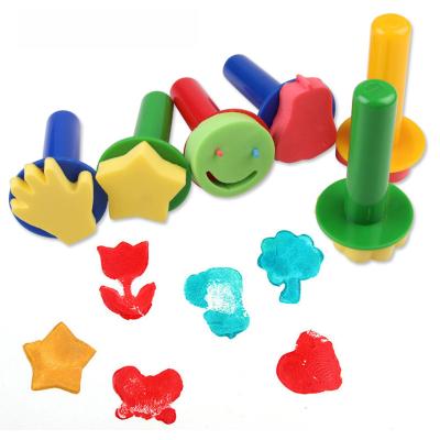 China 6 PCS/Set Paint Sponge Paint Brush Kids Viable Flower Stamp Kids DIY Graffiti Drawing Toys For Art Suppliers for sale