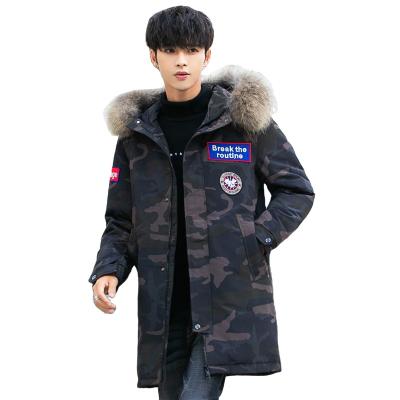 China 2021 Long Camouflage Men's Bottom Breathable Jacket For Canada Men's Slim Fit Korean Version Thickened Goose Winter Dress for sale