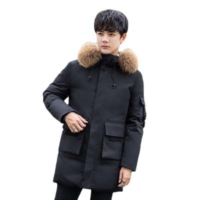 China 2021 Breathable Down Jacket Men's Medium And Long Jacket Thickened Machining Korean Down Jacket for sale