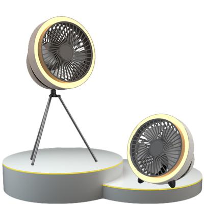 China Garden Outdoor Rechargeable Camping Fan With LED Light Portable Camping Fan With Power Bank Emergency Lighting Power Supply for sale