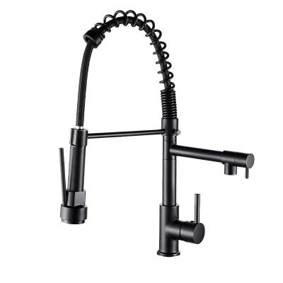 China Thermostatic Faucets Commercial Style Sturdy Spring Single Handle Pull Down Kitchen Sink Faucet With Sprayer Pull Out Kitchen Faucets Mixer Taps for sale