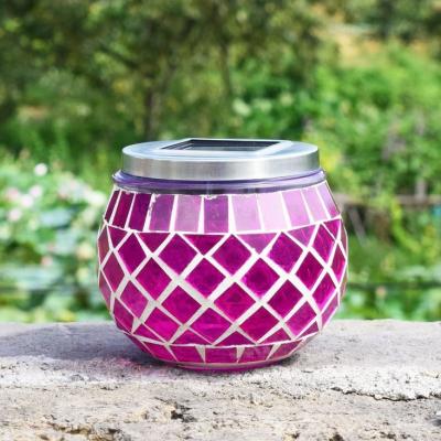 China Hot Selling Garden Waterproof Garden Pot Glass Lid Led Decorative Solar Light for sale