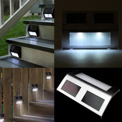 China Outdoor Yard Garden Park Stainless Steel Grass Ground Stair Wall Fence Led Solar Light for sale