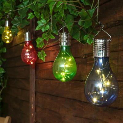 China Theme Park Led Outdoor Solar Bulb Garden Decoration Lamp Multi Color Waterproof Hanging Lamp for sale