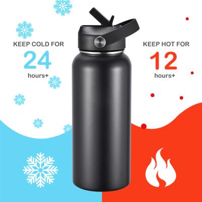 China PORTABLE Customized 18oz/32oz/40oz Hot Sports Custom Double Wall Insulated Vacuum Flask Stainless Steel Water Bottle with Straw for sale